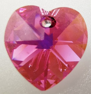 14mm Swarovski heart Rose AB